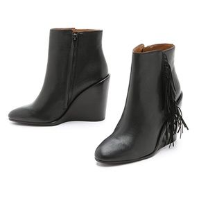 Chloe leather fringe booties